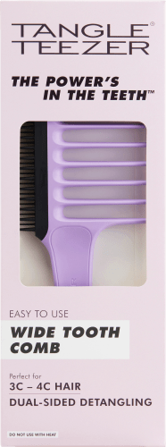 Lockenkamm Wide Tooth Comb Lilac St Black, 1