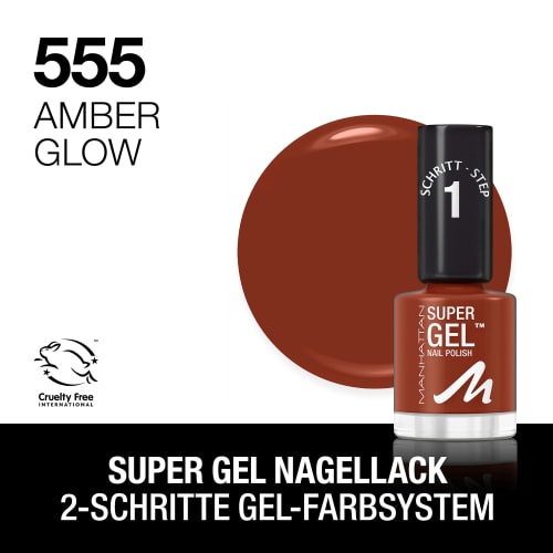 12 Super ml 555 Glow, Nagellack Amber Gel