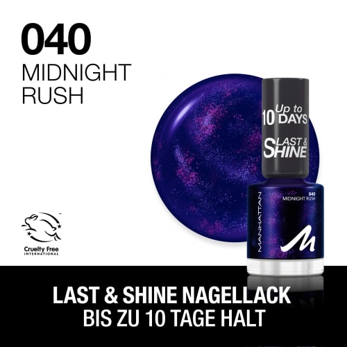 8 040 Shine Last & ml Rush, Midnight Nagellack