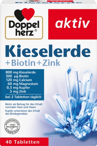 Kieselerde + Biotin + Zink Tabletten 40 St., 51,6 g | Schöne Haut