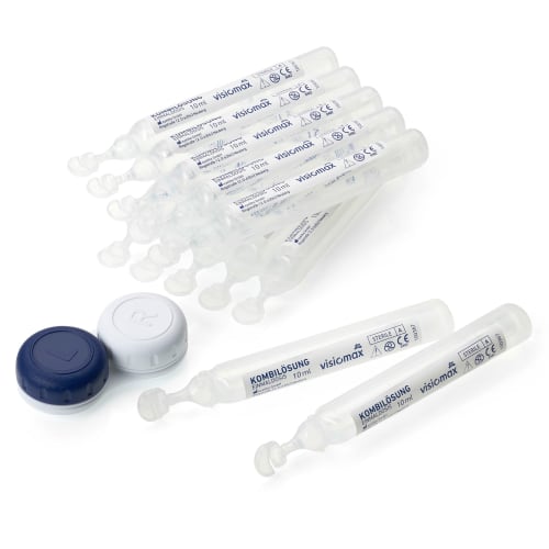 Kombilösung Einmaldosis für weiche mit Kontaktlinsenbehälter, x 15 Kontaktlinsen, ml 150 10 ml