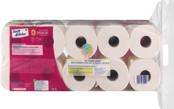 Toilettenpapier Premium 4-lagig (20x200 Blatt), 20 St