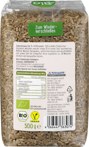 Getreide, Fränkischer Grünkern, g 500