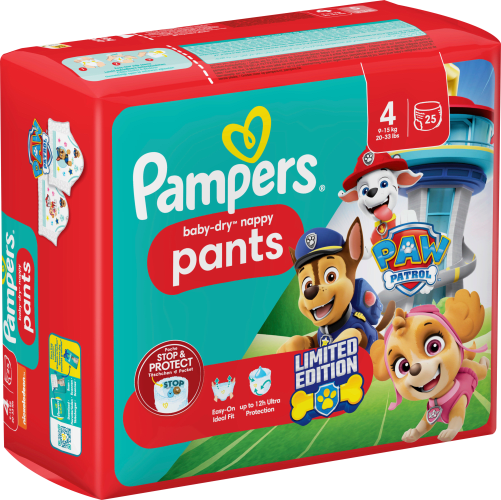 Baby Pants Baby Dry Gr.4 Maxi (9-15 kg) Limited Edition Paw Patrol, 25 St