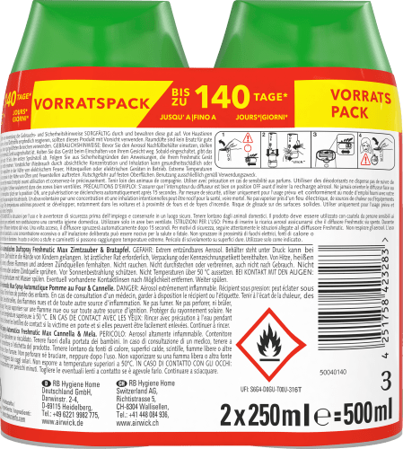 (2x250 Bratapfel Nachfüllpack St & Zimtzauber ml), Freshmatic 2