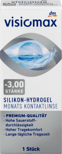 Dioptrie Monatskontaktlinse 1 Silikon-Hydrogel -3,0, St