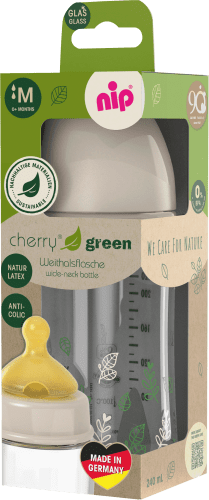Geburt beige, an, 1 Babyflasche cherry von ml, green, St aus Glas 240