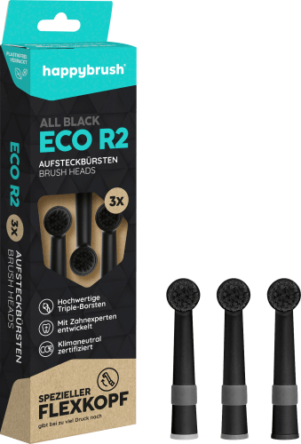 Aufsteckbürsten Eco R2 all Black, 3 St | Aufsteckbürsten & Wechselköpfe
