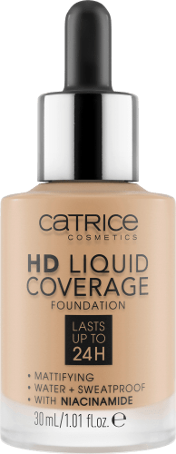 Foundation Liquid HD Coverage Waterproof 032 Nude Beige, 30 ml