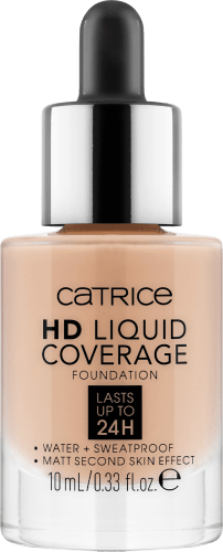 Foundation Liquid HD ml Rose Waterproof 020 Beige, Mini 10 Coverage