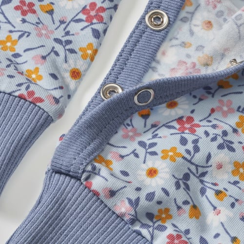 Schlafanzug Pro 62/68, Blumen-Muster, Climate 1 blau, Gr. mit St