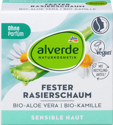Fester Rasierschaum Bio-Aloe Vera, Bio-Kamille, g 50
