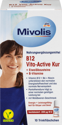 B12 10 B-Vitamine, + Kur Eiweißbausteine + Vita-Active Trinkfläschchen, ml hochdosiert, 100