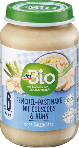 Demeter, 6. mit ab dem Fenchel-Pastinake 190 g Menü und Couscous Monat, Huhn