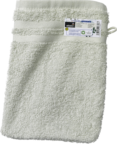 Bio-Baumwolle Frottee salbeigrün GOTS-zertifiziert, 1 aus 100% Waschlappen St