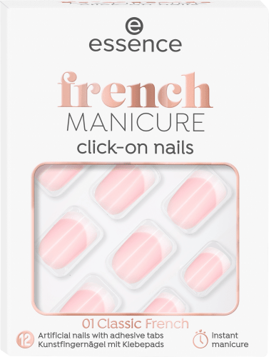 Künstliche Nägel French Manicure Click-On 01 Classic French, 12 St