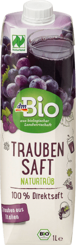 Trauben-Saft l 1 Saft, naturtrüb, Naturland,