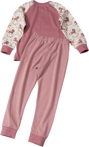Einhorn-Motiv, weiß, & 110/116, mit Gr. St rosa 1 Schlafanzug