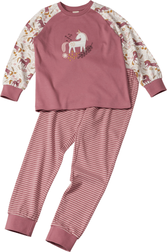 Schlafanzug mit Einhorn-Motiv, rosa & weiß, Gr. 110/116, 1 St | Kinderunterwäsche & -schlafanzüge