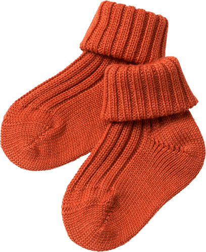 Socken aus Bio-Schurwolle, rotbraun, Gr. 18/19, 1 St