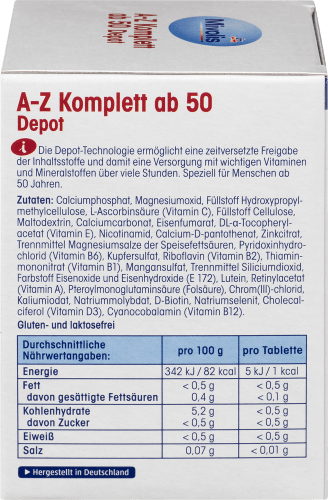 A-Z Komplett Depot ab 50, St, 100 g Tabletten, 153