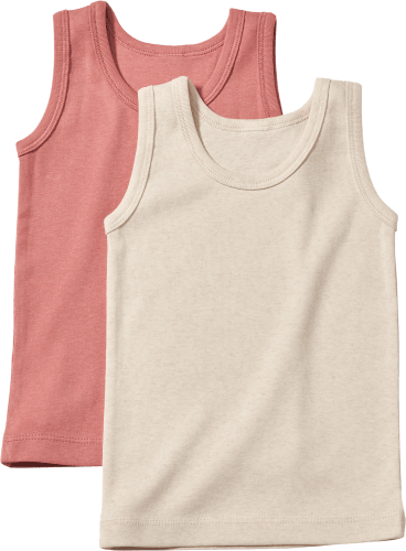 Unterhemden, beige + rosa, Gr. 104, 2 St