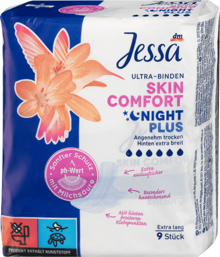 Ultra Binden Skin Comfort Night Plus, 9 St