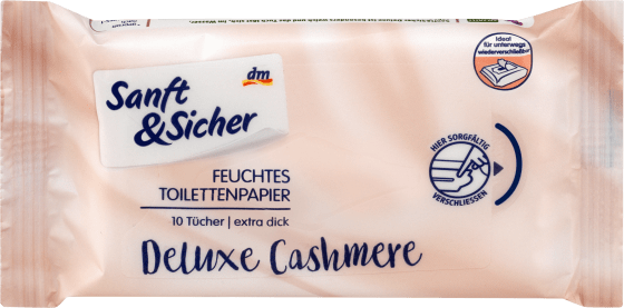 Deluxe 10 Toilettenpapier Cashmere, Feuchtes St