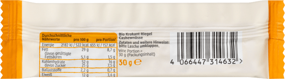 Krokantriegel, Cashew, 30 g