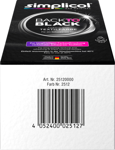 Farberneuerung, Back g to Black Textilfarbe 400