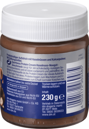 g Schokoaufstrich, Protein Haselnuss-Nougat-Geschmack, 230
