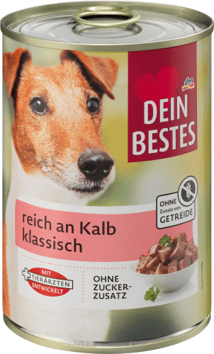 Nassfutter für Hunde, reich an Kalb klassisch, 400 g