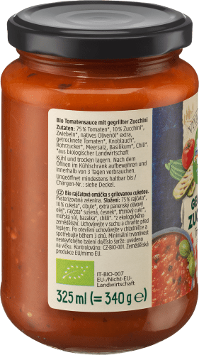 Zucchini, Tomatensauce g gegrillte 340