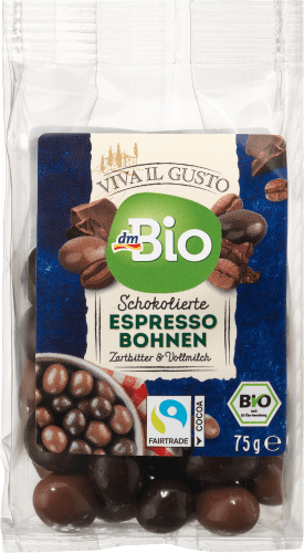 Schokolierte Espressobohnen Zartbitter 75 Vollmilch, & g