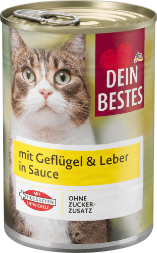 Nassfutter Katze mit Geflügel & Leber in Sauce, 400 g