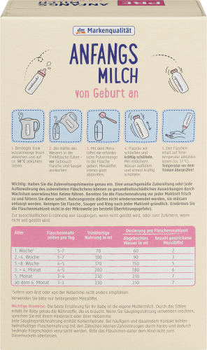 Anfangsmilch Pre Bio von g an, Geburt 600