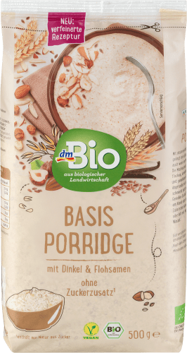 Porridge, Basis mit Dinkel & Flohsamen, 500 g
