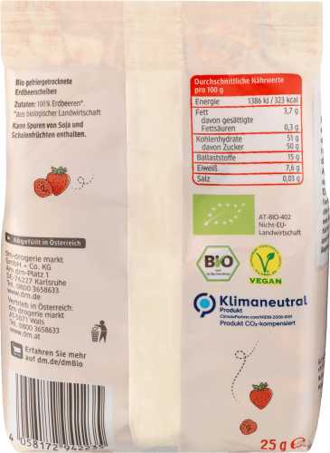 Erdbeerscheiben gefriergetrocknet, 25 g