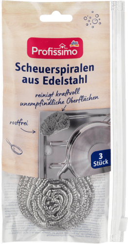 Scheuerspiralen aus Edelstahl, 3 St | Spülbürsten & Spülschwämme