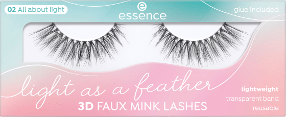 St All 2 Feather Wimpern About Künstliche A As Mink Faux Paar), 3D (1 Light Light Lashes 02