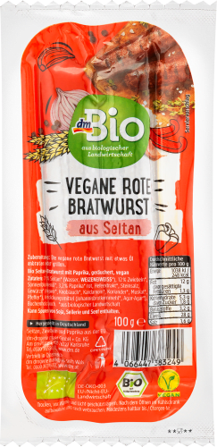 Bratwurst, Seitan 100 g rot,