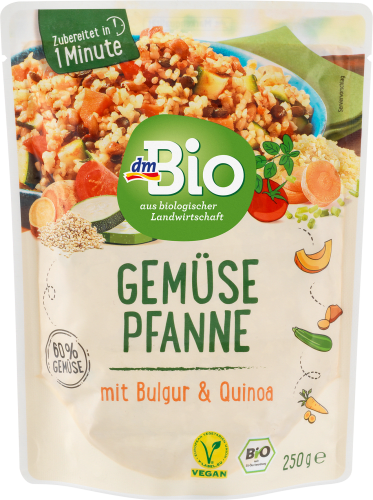 Fertiggericht, Gemüsepfanne mit Bulgur & Quinoa, 250 g