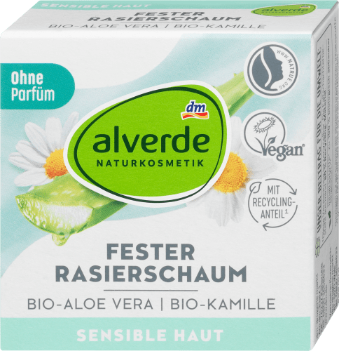 Fester Rasierschaum Bio-Aloe Vera, Bio-Kamille, g 50
