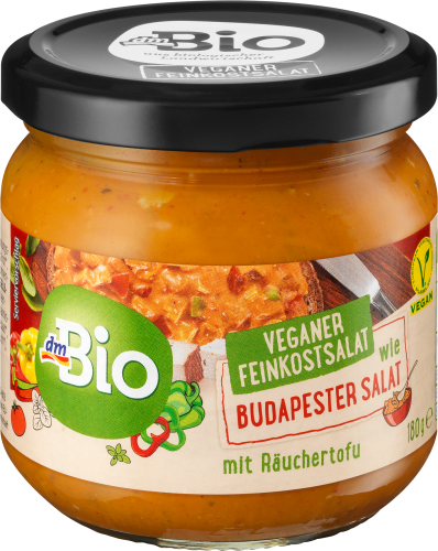 Feinkostsalat wie Budapester g mit Salat vegan, Räuchertofu, 180