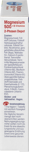Magnesium 500 + B-Vitamine Tabletten 45 St., Depot, 30 2-Phasen g