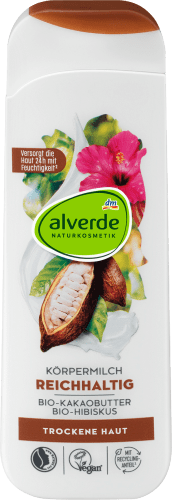alverde Reichhaltig Körpermilch 250 Bio-Kakao, Bio-Hibiskus, ml
