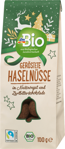 geröstete Zartbitterschokolade, Nussnougat in Haselnüsse g 100 und