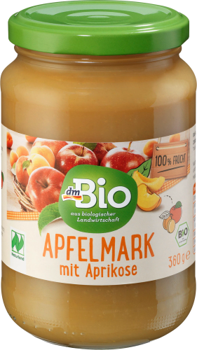 Fruchtmark Apfel mit Aprikose, Naturland, 360 g | Fruchtmark & Obstkonserven