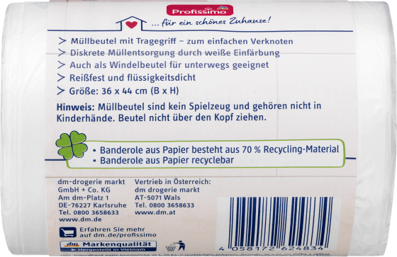 für 75 l Tragegriff Müllbeutel Kosmetikeimer, St mit 10