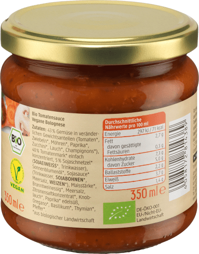 Bolognese, Tomatensoße, vegan, ml 350